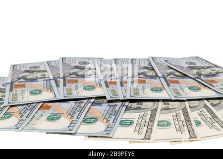 Gros plan sur les factures en dollars américains. Argent comptant USD. Banque D'Images