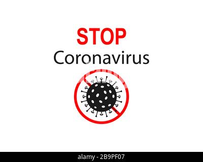 Icône d'arrêt du coronavirus. Illustration vectorielle, conception plate. Illustration de Vecteur