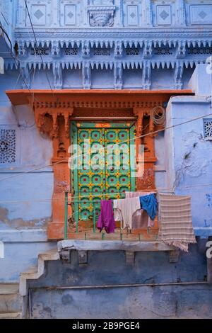 Porte traditionnelle Jodhpur Rajasthan Inde Banque D'Images