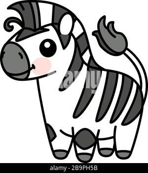 zèbre de bébé à rayures et motif vector sandi. animal mignon Illustration de Vecteur