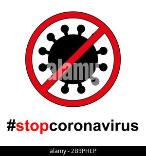 Arrêter le symbole de Coronavirus isolé en arrière-plan Illustration de Vecteur