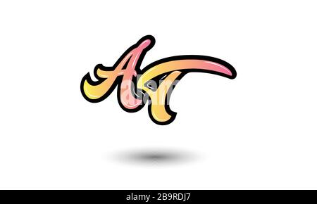 Illustration du vecteur du modèle de logo AT TA initial Illustration de Vecteur