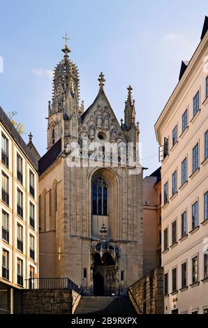 Autriche, église de pèlerinage gothique Marie sur la rive aka Maria am Gestade dans la ville intérieure Banque D'Images