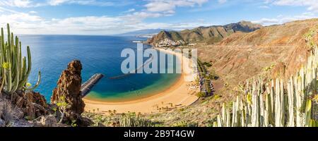 Îles Canaries Ténérife plage Teresitas mer voyage panoramique Océan Atlantique nature Banque D'Images