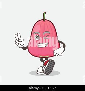 Illustration vectorielle rose Java Apple Mascot Illustration de Vecteur