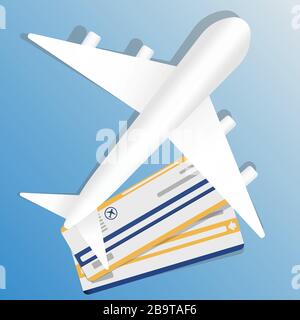 illustration du billet d'avion. Air voyage bannière conception de concept de vacances. Bannière avec billets d'avion et de vacances Illustration de Vecteur