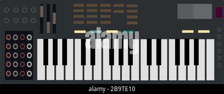 Synthétiseur de musique. Piano électronique de style réaliste. Vecteur d'icône de synthétiseur isolé sur fond blanc pour votre conception d'applications Web et mobiles Illustration de Vecteur