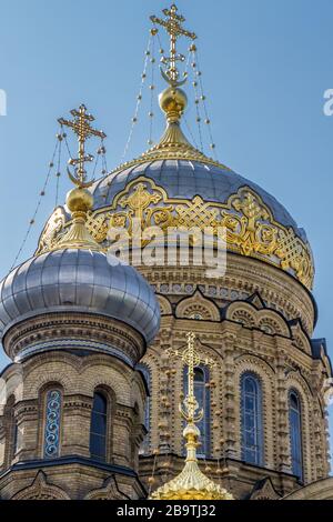 Saint-Pétersbourg, Russie. 28 juillet 2011. Temple de l'Assomption. Situé sur l'île de Vasiliesvky, sur la rive du lieutenant Schmidt. Banque D'Images