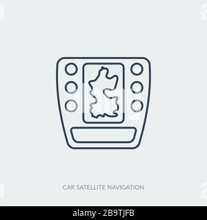 Icône de ligne vectorielle de la navigation par satellite de la partie voiture Illustration de Vecteur