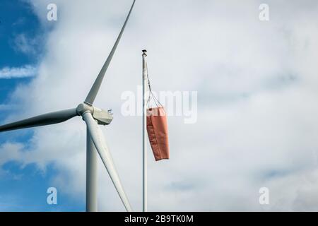 éolienne et chaussette à vent Banque D'Images