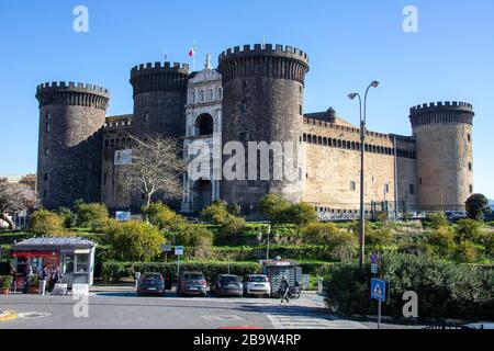 Castel Nuovo ou Maschio Angioino, Naples, Italie Banque D'Images