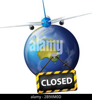 Conception d'affiches pour thème coronavirus avec illustration de mise à la terre Illustration de Vecteur