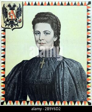 Portrait d'Empress Elisabeth d'Autriche (1837-1998) née Duchesse Empress en Bavière, puis Reine Consort de Hongrie. Vintage ou ancienne illustration Banque D'Images