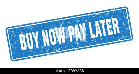 acheter maintenant payer plus tard timbre. acheter maintenant payer plus tard vintage label bleu. Signe Illustration de Vecteur