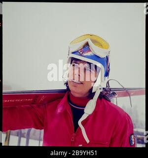 Jeux d'hiver de l'olympisme 1968: Annie Famise, équipe française de ski olympique féminine, France Banque D'Images
