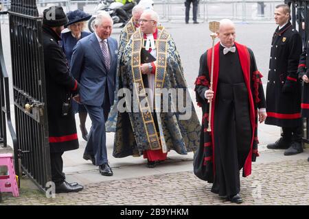 9 mars 2020. Londres, Royaume-Uni. HRH le Prince de Galles assiste au Service du Commonwealth annuel à l'abbaye de Westminster. Il a été annoncé que l'HRH a testé positif avec la maladie de Coronavirus. Crédit photo: Ray Tang/Ray Tang Media Ltd Banque D'Images