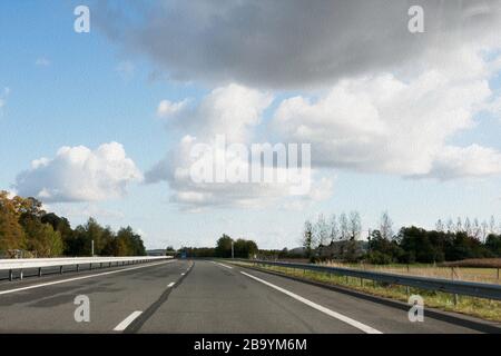 Peinture à l'huile de l'autoroute France, Europe Banque D'Images