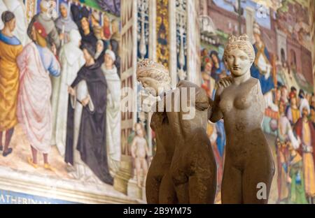 Bibliothèque Libreria Piccolomini, cathédrale Santa Maria Assunta, Sainte Marie, notre Dame de l'Assomption, Sienne, Toscane, Italie, Europe Banque D'Images