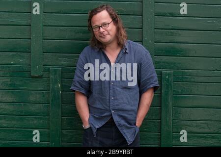 Hugh Fearnley-Whittingstall, chef, au Edinburgh International Book Festival, Édimbourg, Écosse, août 2003. Banque D'Images