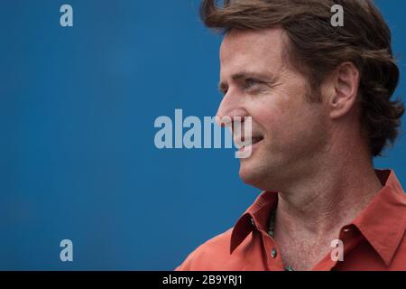 Aidan Quinn, acteur, faisant la promotion du dernier film « Song for A Raggy Boy », au Edinburgh International Film Festival, Édimbourg, Écosse, août 2003. Banque D'Images