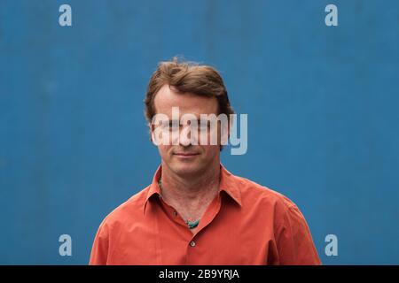 Aidan Quinn, acteur, faisant la promotion du dernier film « Song for A Raggy Boy », au Edinburgh International Film Festival, Édimbourg, Écosse, août 2003. Banque D'Images