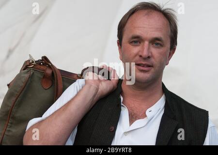 William Dalrymple, écrivain de voyage, au Edinburgh International Book Festival, Édimbourg, Écosse, août 2003. Banque D'Images