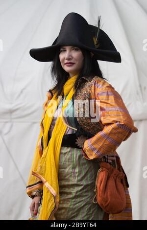 Tama Janowitz, auteur et commentateur social le plus vendu au monde de New York, auteur de « Saves of New York », au Edinburgh International Book Festival, Édimbourg, Écosse, août 2003. Banque D'Images