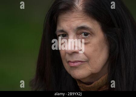 Susan Sontag, auteure américaine, théoricienne littéraire, activiste intellectuel et politique publique, au Edinburgh International Book Festival, Édimbourg, Écosse, août 2003. Banque D'Images