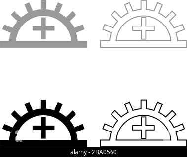 Qualité de la lumière satisfaisante Désignation sur le symbole du papier peint icône contour définir couleur grise noire illustration vectorielle style plat image simple Illustration de Vecteur