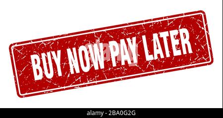 acheter maintenant payer plus tard timbre. acheter maintenant payer plus tard ancienne étiquette rouge. Signe Illustration de Vecteur
