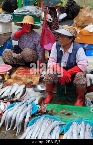 Le marché aux poissons, le quartier de Nampo, Busan, Corée du Sud, Asie