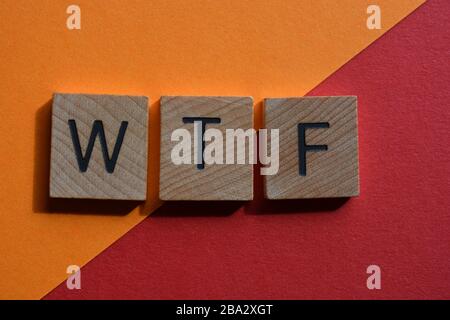 WTF, acronyme, Internet slang utilisé dans les messages texte Banque D'Images