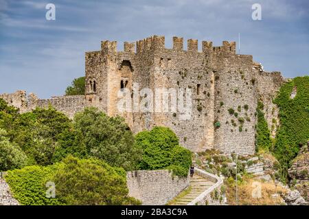 Château de Vénus au sommet de la vieille ville d'Erice, Sicile, de l'époque normande Banque D'Images