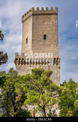 Le château de Pepoli a également appelé castello del Balio, du saracen Times, dans la vieille ville d'Erice, Sicile Banque D'Images