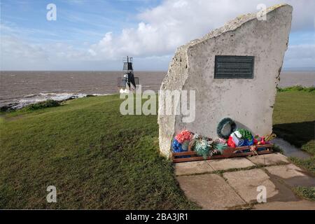 Février 2020 - Memorial to seamen at Battery point à Portishead Banque D'Images