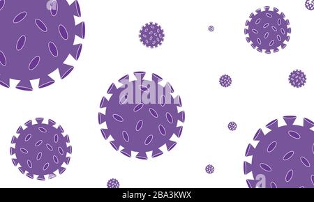 Éclosion de coronavirus et coronavirus tracés à la main et antécédents de grippe avec cellules de la maladie Illustration de Vecteur