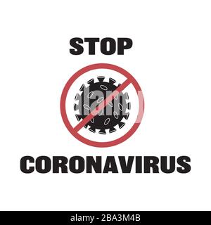 Arrêtez la citation de coronavirus avec l'icône COVID-19. Éclosion du virus Corona Illustration de Vecteur