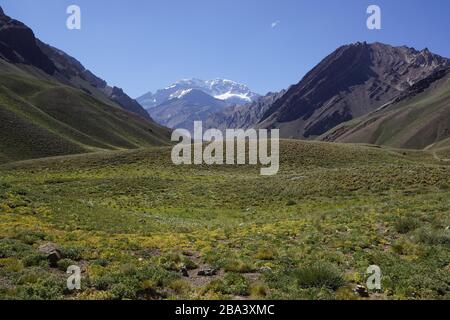 Cerro Aconcagua, Parque provincial Aconcagua, près d'Uspallata, province de Mendoza, Argentine Banque D'Images