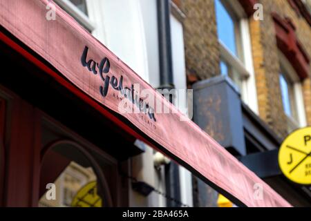 La Galateria artisan gelato Ice Cream shop, Londres, Royaume-Uni Banque D'Images