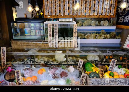 Okinawa Japan - Restaurant de fruits de mer Banque D'Images