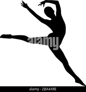 Silhouette vectorielle de danseuse. Pose de danse Illustration de Vecteur
