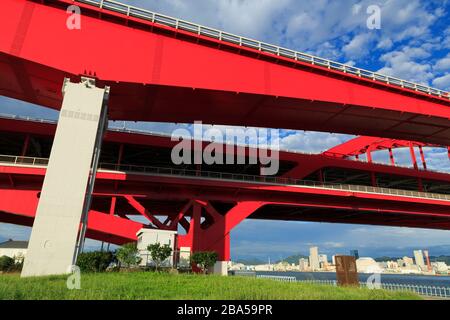 Pont Ohashi, Kobe, Ville de l'île de Honshu, Japon, Asie Banque D'Images