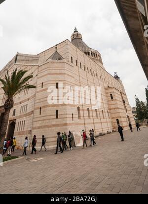 Basilique de l'Annonciation à Nazareth, Israël Banque D'Images