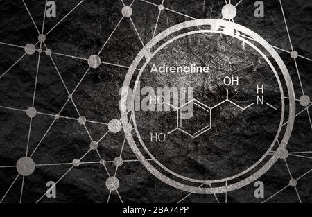 Adrénaline hormone formule. Banque D'Images