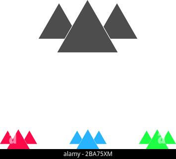 Icône pyramide plate. Pictogramme de couleur sur fond blanc. Symbole d'illustration vectorielle et icônes bonus Illustration de Vecteur