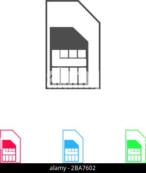 Icône carte SIM plate. Pictogramme de couleur sur fond blanc. Symbole d'illustration vectorielle et icônes bonus Illustration de Vecteur