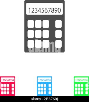 Icône calculatrice plate. Pictogramme de couleur sur fond blanc. Symbole d'illustration vectorielle et icônes bonus Illustration de Vecteur