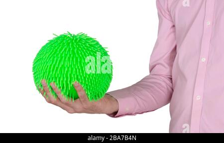 Virus comme la boule en caoutchouc souple isolée sur fond solide Banque D'Images
