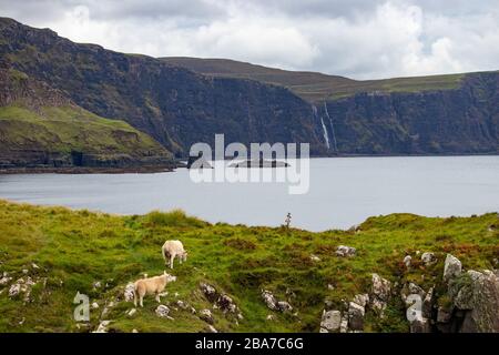 Belle vue sur le point néiste sur l'île de Skye dans les hautes terres de l'Ecosse Banque D'Images