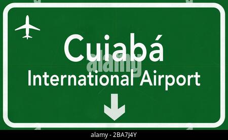 Illustration de l'autoroute de l'aéroport international de Cuiba Brésil en 2 dimensions Banque D'Images